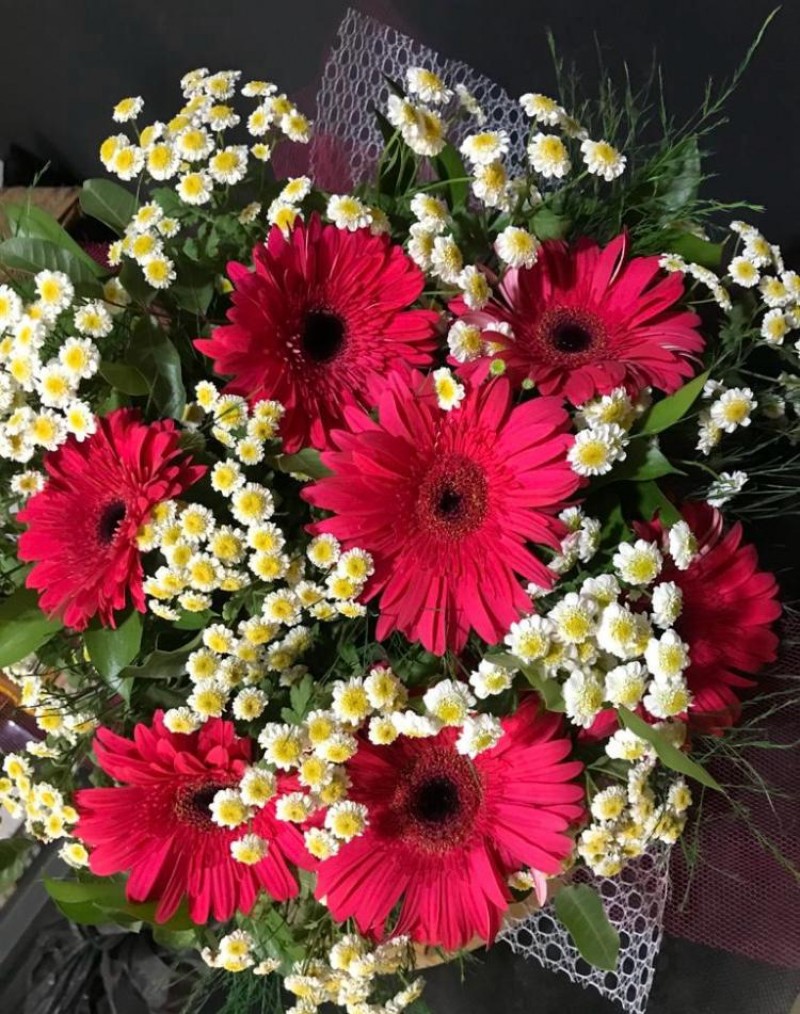Gelbera-Aster Buketi